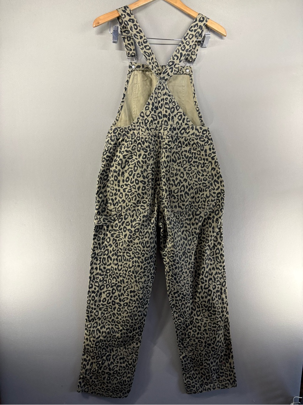 Obey Casbah Leopard Print Dungarees Overalls - Khaki Leopard Size 27 Women - Picture 4 of 8